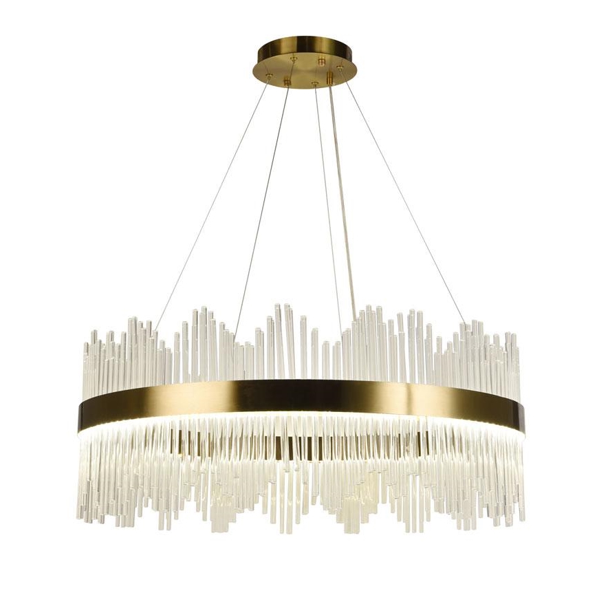 LED Dimmable crystal chandelier on a string LED/110W/230V 3000-6500K gold + remote control