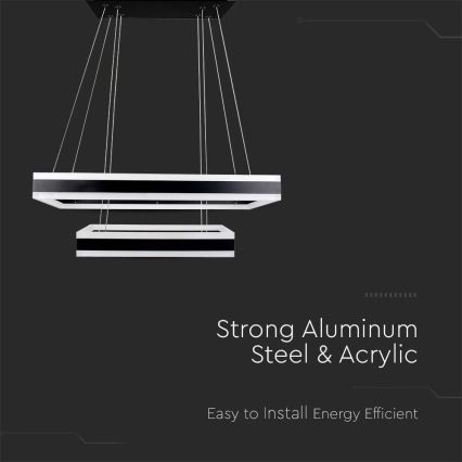 LED Dimmable chandelier on a string LED/113W/230V 3000K black