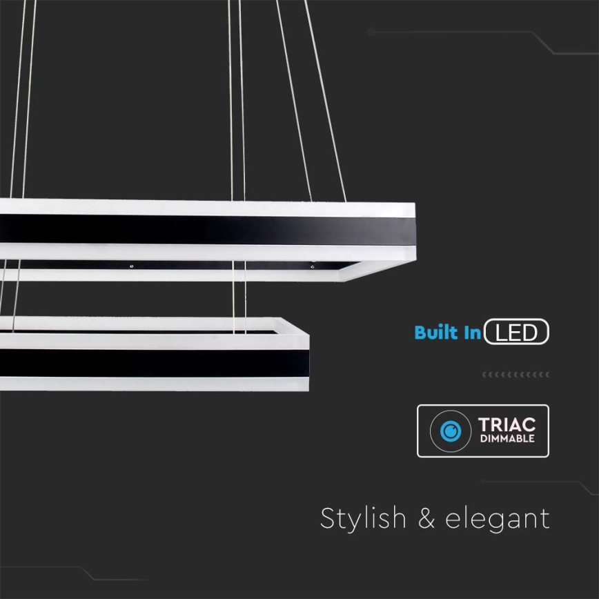 LED Dimmable chandelier on a string LED/113W/230V 3000K black