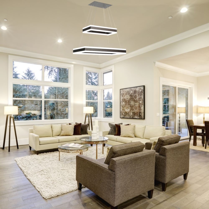 LED Dimmable chandelier on a string LED/113W/230V 3000K brown