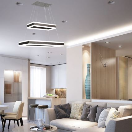 LED Dimmable chandelier on a string LED/113W/230V 3000K brown