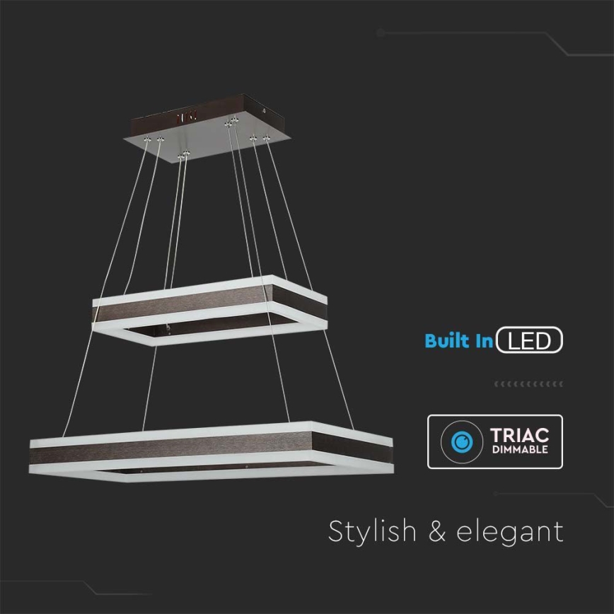 LED Dimmable chandelier on a string LED/113W/230V 3000K brown