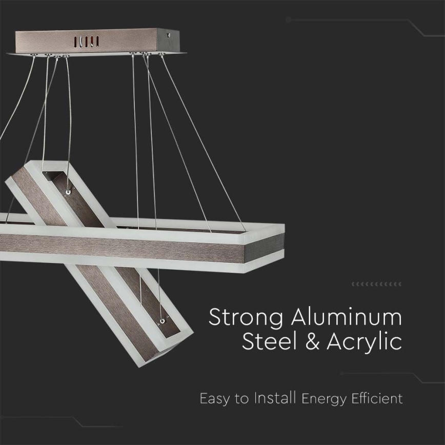 LED Dimmable chandelier on a string LED/113W/230V 3000K brown