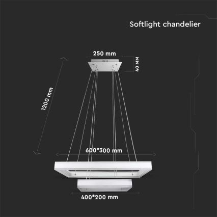 LED Dimmable chandelier on a string LED/113W/230V 3000K white