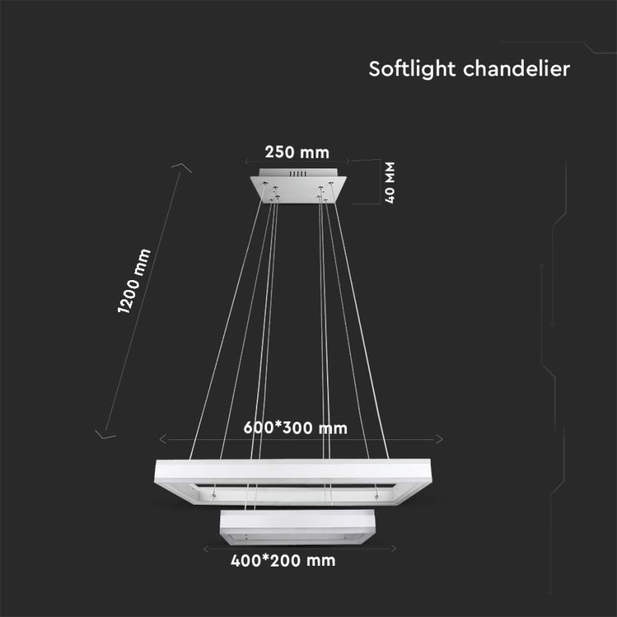 LED Dimmable chandelier on a string LED/113W/230V 3000K white