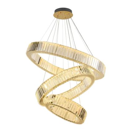 LED Dimmable crystal chandelier on a string LED/115W/230V 3000-6500K chrome/gold + remote control