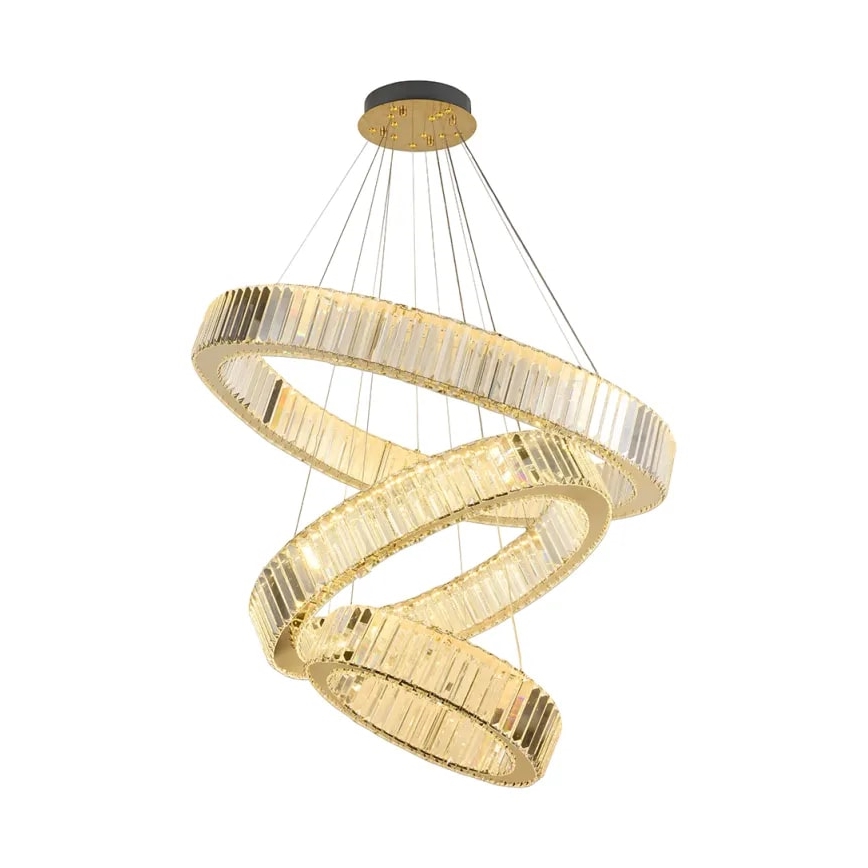 LED Dimmable crystal chandelier on a string LED/115W/230V 3000-6500K chrome/gold + remote control