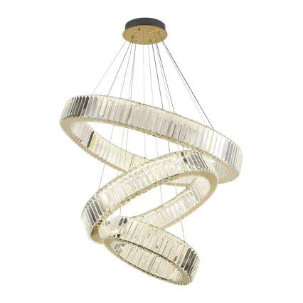 LED Dimmable crystal chandelier on a string LED/115W/230V 3000-6500K chrome/gold + remote control