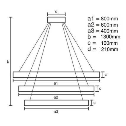 LED Dimmable crystal chandelier on a string LED/115W/230V 3000-6500K chrome/gold + remote control
