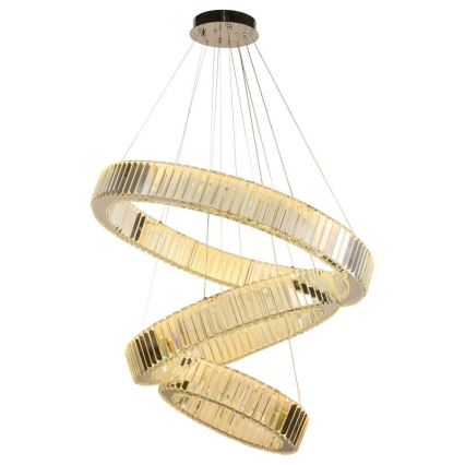 LED Dimmable crystal chandelier on a string LED/115W/230V 3000-6500K shiny chrome + remote control