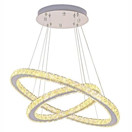 LED Dimmable crystal chandelier on a string LED/115W/230V 3000-6500K silver + remote control