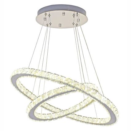 LED Dimmable crystal chandelier on a string LED/115W/230V 3000-6500K silver + remote control