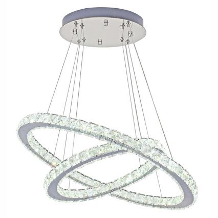 LED Dimmable crystal chandelier on a string LED/115W/230V 3000-6500K silver + remote control