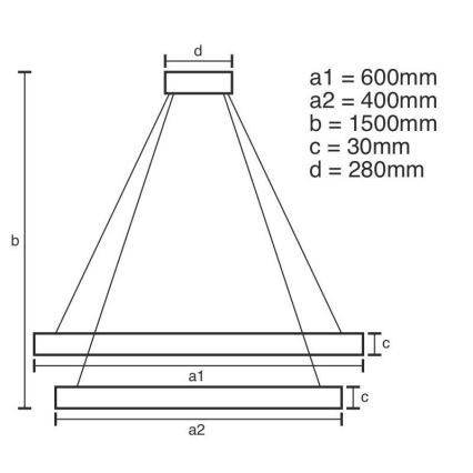 LED Dimmable crystal chandelier on a string LED/115W/230V 3000-6500K silver + remote control