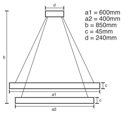 LED Dimmable chandelier on a string LED/120W/230V 3000-6500K d. 60 cm + remote control