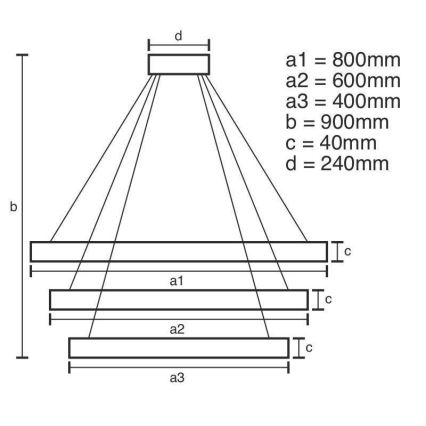 LED Dimmable chandelier on a string LED/125W/230V 3000-6500K + remote control