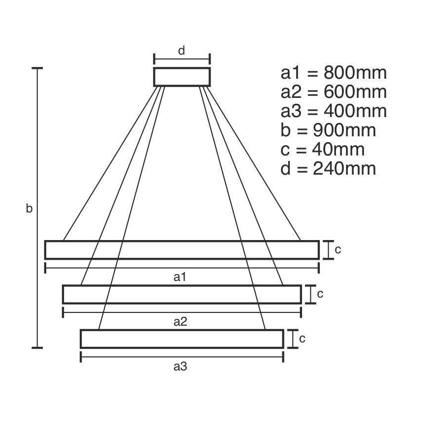 LED Dimmable chandelier on a string LED/125W/230V 3000-6500K + remote control