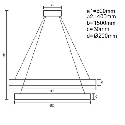 LED Dimmable chandelier on a string LED/130W/230V 3000-6500K + remote control