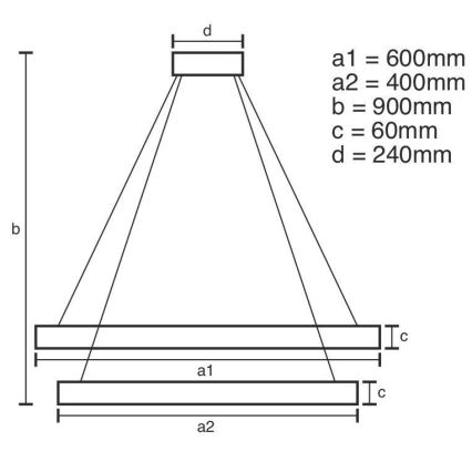 LED Dimmable chandelier on a string LED/135W/230V 3000-6500K d. 60 cm + remote control