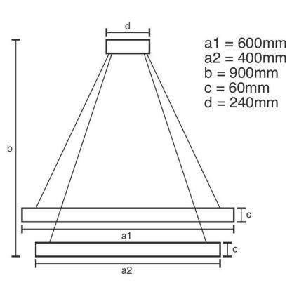 LED Dimmable chandelier on a string LED/135W/230V 3000-6500K d. 60 cm + remote control