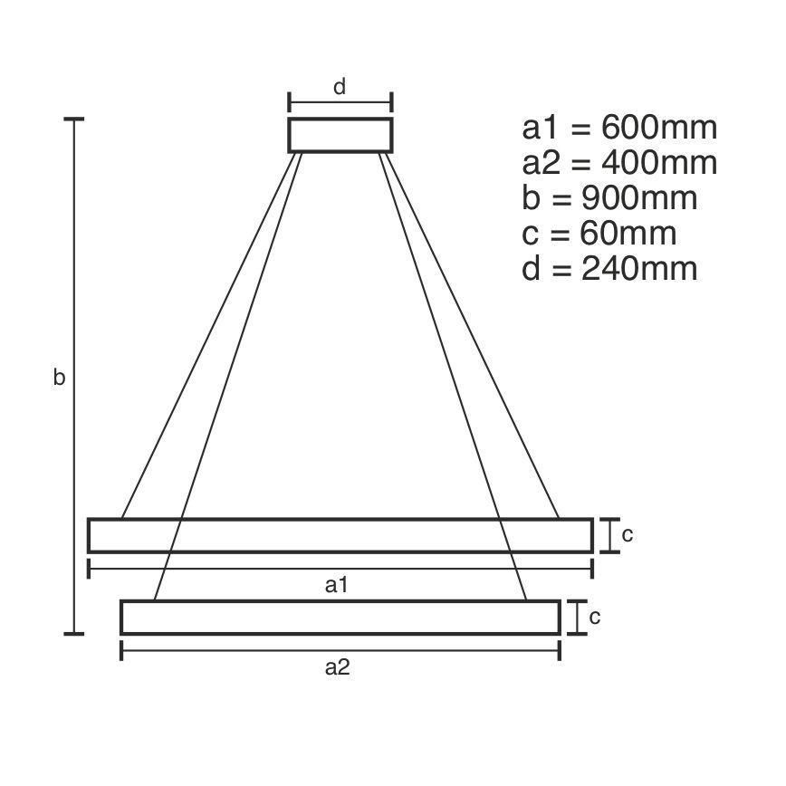 LED Dimmable chandelier on a string LED/135W/230V 3000-6500K + remote control