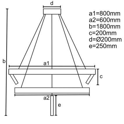 LED Dimmable chandelier on a string LED/140W/230V 3000-6500K + remote control
