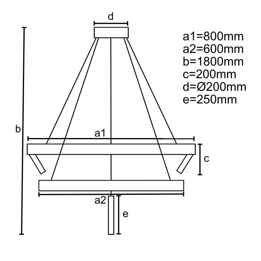 LED Dimmable chandelier on a string LED/140W/230V 3000-6500K + remote control