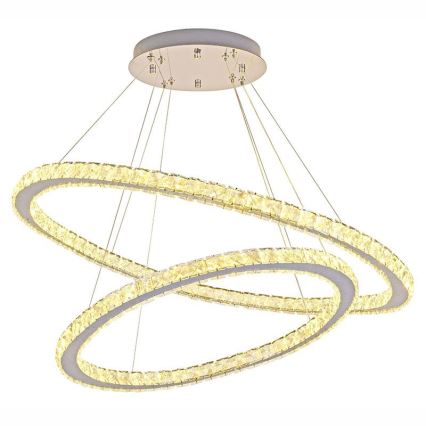 LED Dimmable crystal chandelier on a string LED/160W/230V 3000-6500K silver + remote control