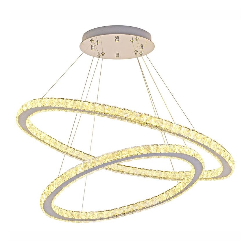 LED Dimmable crystal chandelier on a string LED/160W/230V 3000-6500K silver + remote control