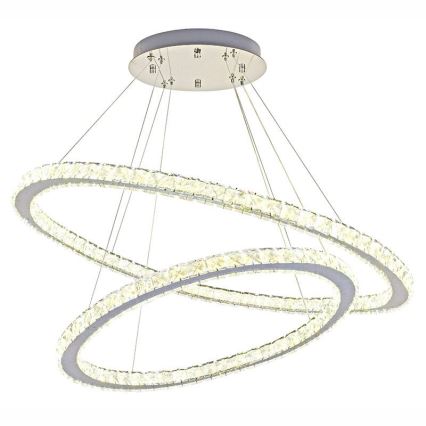 LED Dimmable crystal chandelier on a string LED/160W/230V 3000-6500K silver + remote control
