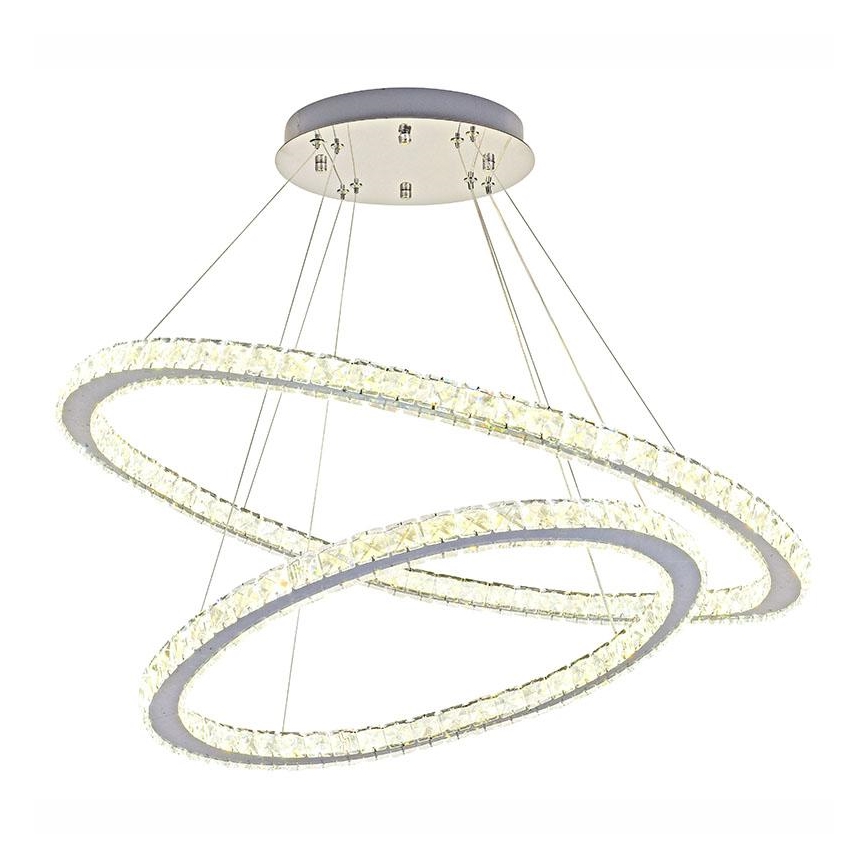 LED Dimmable crystal chandelier on a string LED/160W/230V 3000-6500K silver + remote control