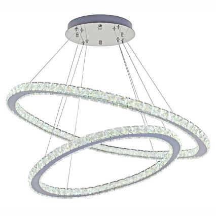 LED Dimmable crystal chandelier on a string LED/160W/230V 3000-6500K silver + remote control
