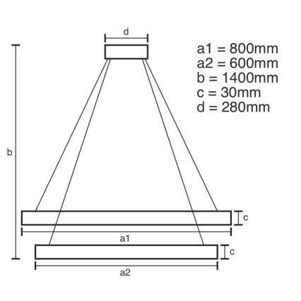 LED Dimmable crystal chandelier on a string LED/160W/230V 3000-6500K silver + remote control
