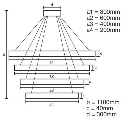 LED Dimmable chandelier on a string LED/165W/230V 3000-6500K + remote control