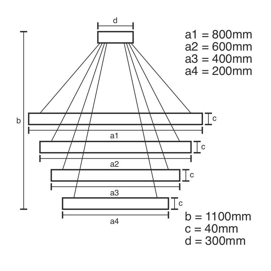LED Dimmable chandelier on a string LED/165W/230V 3000-6500K + remote control