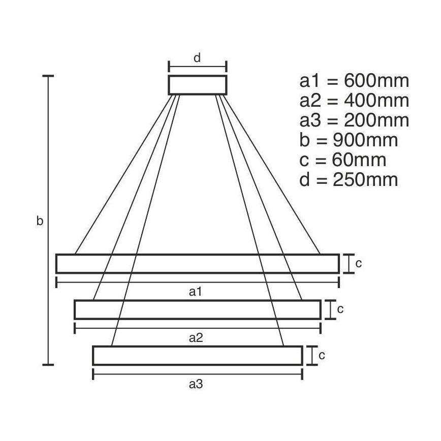 LED Dimmable chandelier on a string LED/165W/230V 3000-6500K + remote control