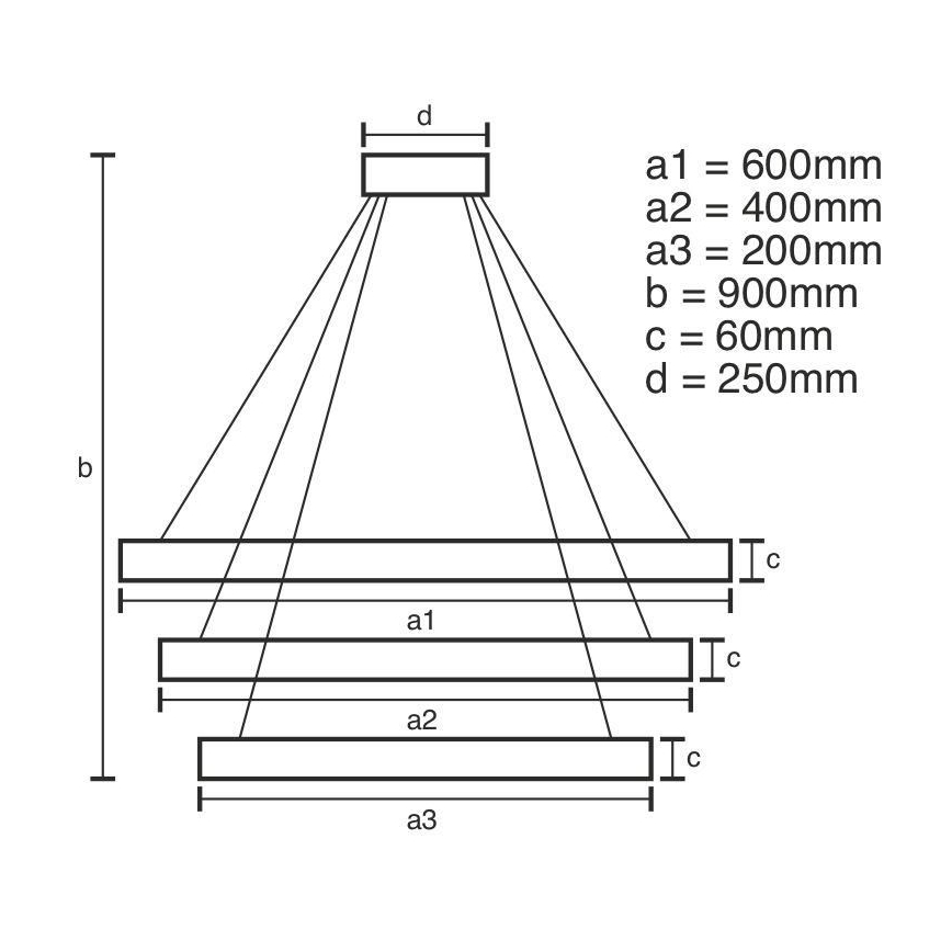LED Dimmable chandelier on a string LED/165W/230V 3000-6500K + remote control