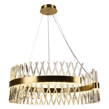LED Dimmable crystal chandelier on a string LED/175W/230V 3000-6500K gold + remote control