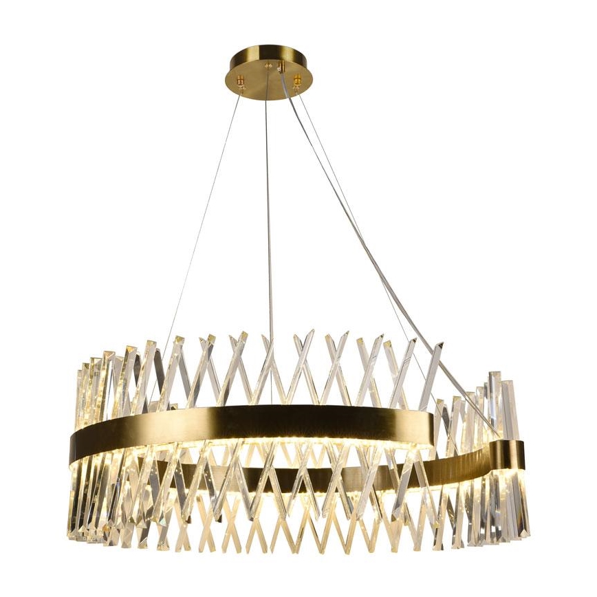 LED Dimmable crystal chandelier on a string LED/175W/230V 3000-6500K gold + remote control