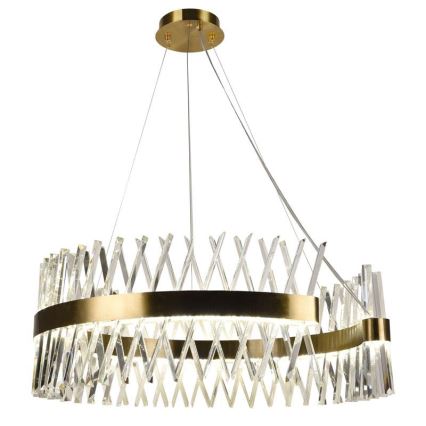LED Dimmable crystal chandelier on a string LED/175W/230V 3000-6500K gold + remote control