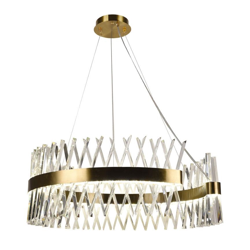 LED Dimmable crystal chandelier on a string LED/175W/230V 3000-6500K gold + remote control