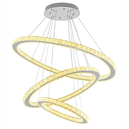 LED Dimmable crystal chandelier on a string LED/210W/230V 3000-6500K silver + remote control