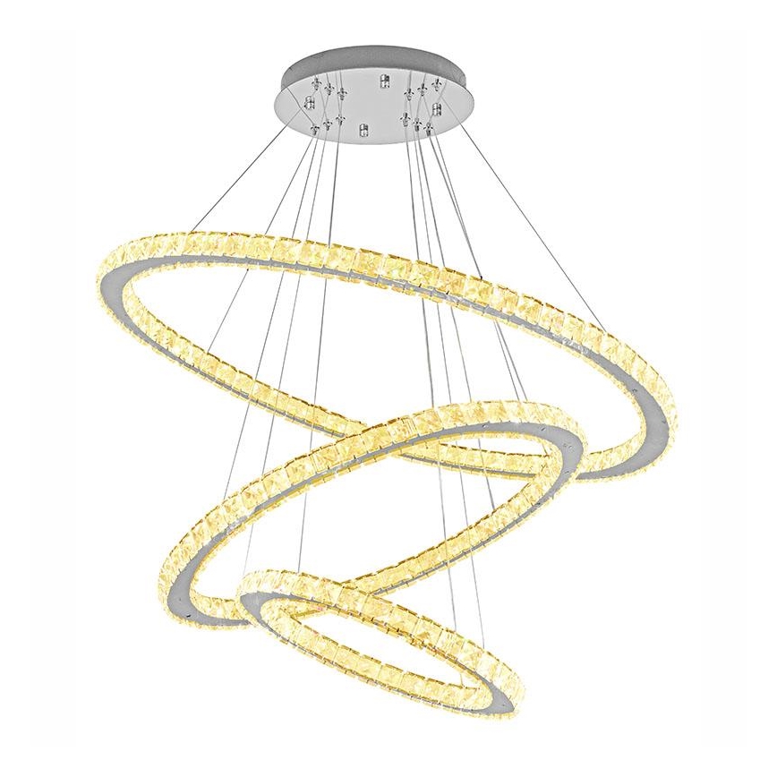 LED Dimmable crystal chandelier on a string LED/210W/230V 3000-6500K silver + remote control