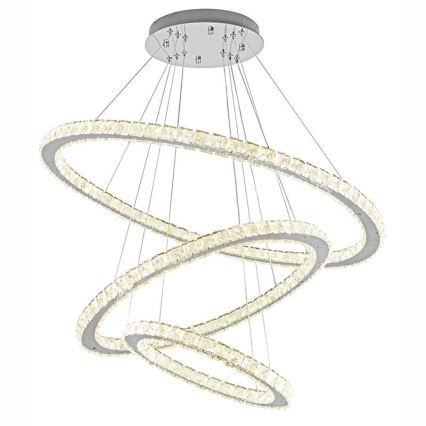 LED Dimmable crystal chandelier on a string LED/210W/230V 3000-6500K silver + remote control