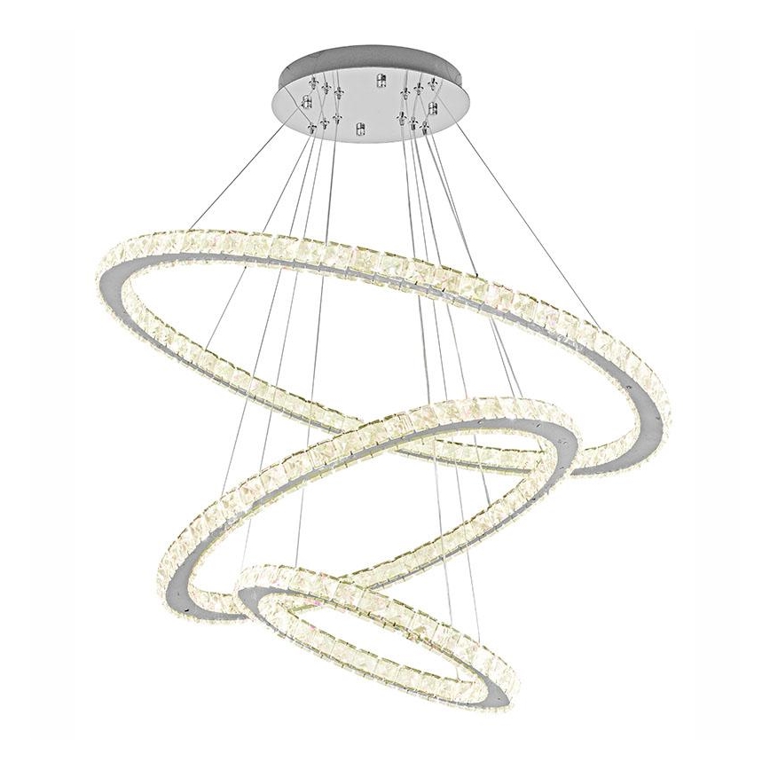 LED Dimmable crystal chandelier on a string LED/210W/230V 3000-6500K silver + remote control