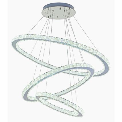 LED Dimmable crystal chandelier on a string LED/210W/230V 3000-6500K silver + remote control