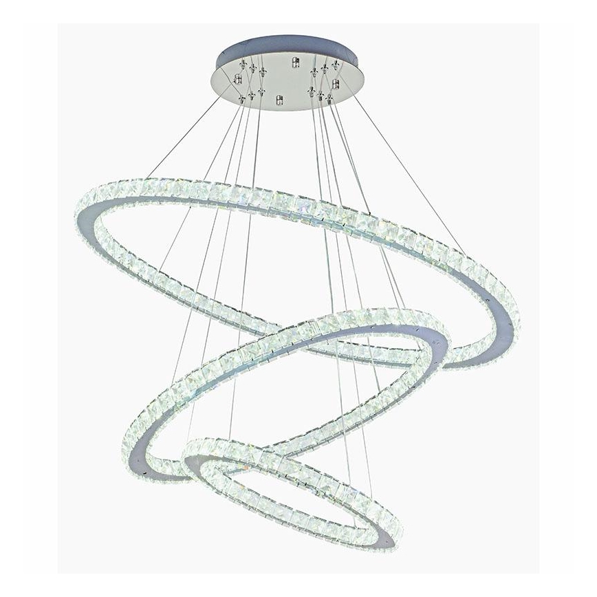 LED Dimmable crystal chandelier on a string LED/210W/230V 3000-6500K silver + remote control