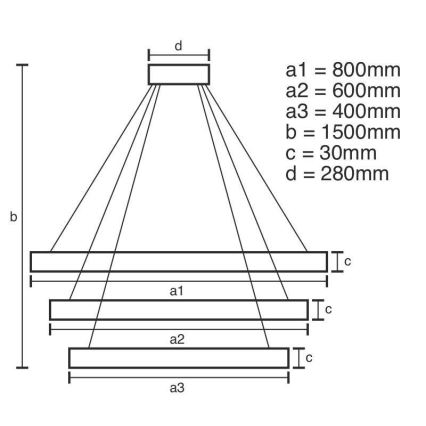 LED Dimmable crystal chandelier on a string LED/210W/230V 3000-6500K silver + remote control