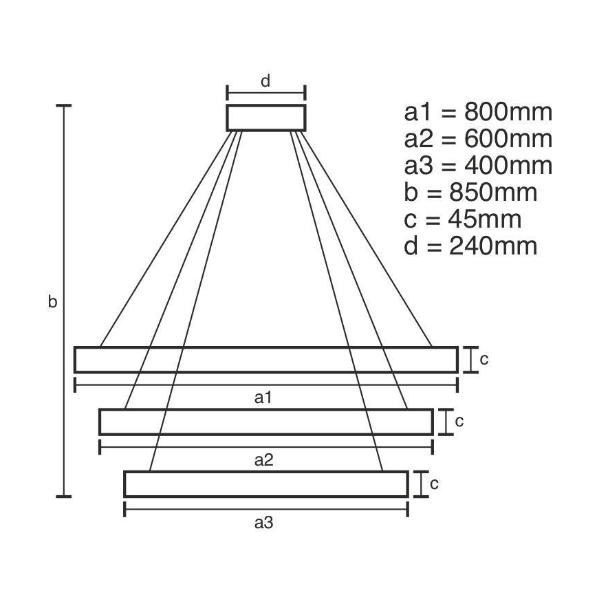 LED Dimmable chandelier on a string LED/220W/230V 3000-6500K + remote control