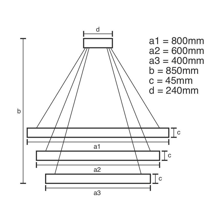 LED Dimmable chandelier on a string LED/220W/230V 3000-6500K d. 80 cm + remote control
